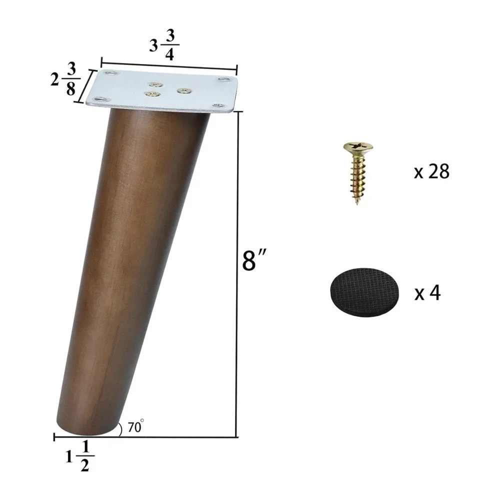 Angled Furniture Legs 8 Inch Slanted Wood Legs for Ottoman Bench Coffee‎ Table